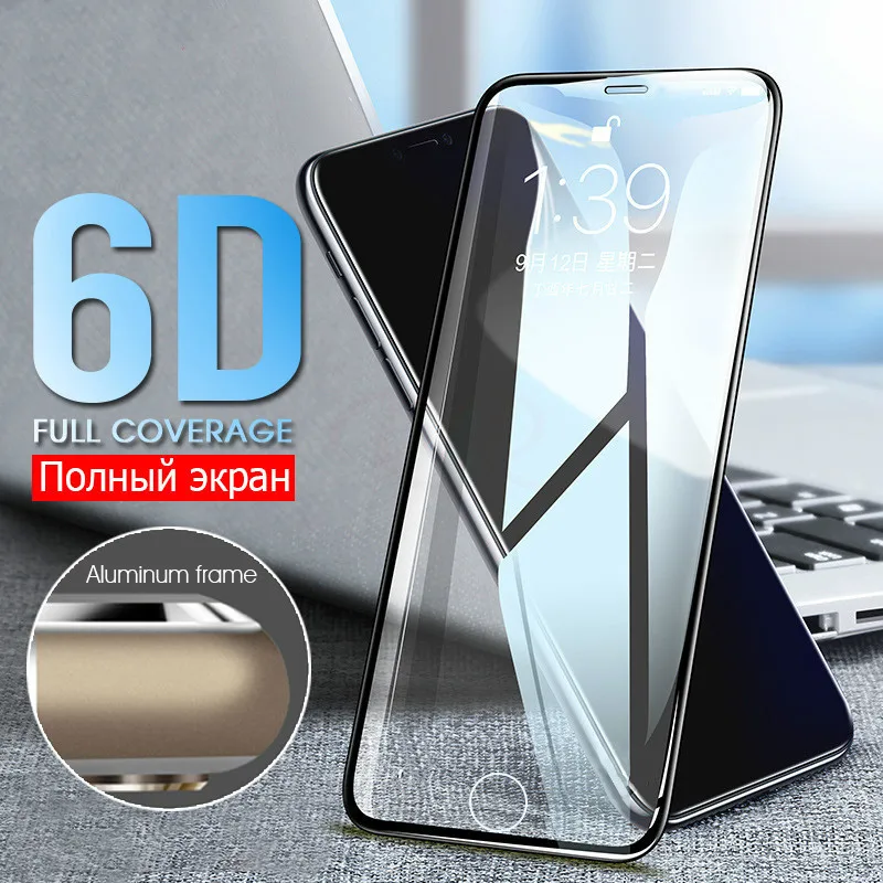 Роскошное защитное стекло на весь экран для iPhone 6 6S 7 8 Plus 5 дюймов из алюминиевого