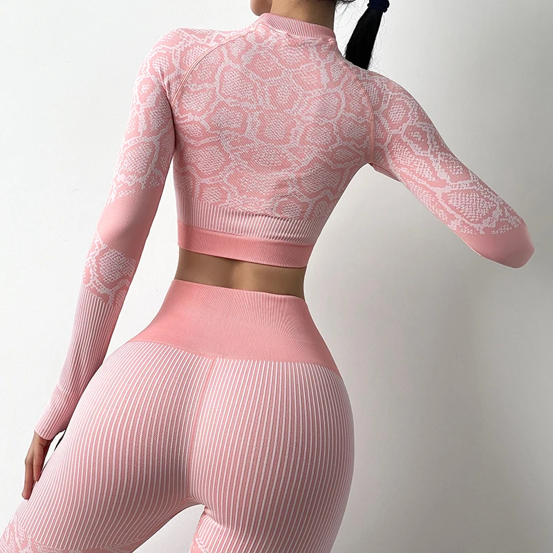 Спортивная Женская высокоэластичная облегающий влагоотводящий костюм для йоги