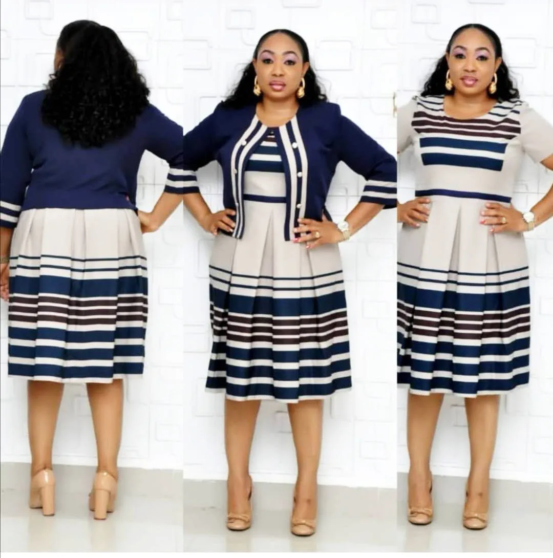 4XL 5XL Plus Size African Dresses For Women 2 Piece Sets Elegent Fashion Style Polyester Knee-length Dress | Тематическая одежда и