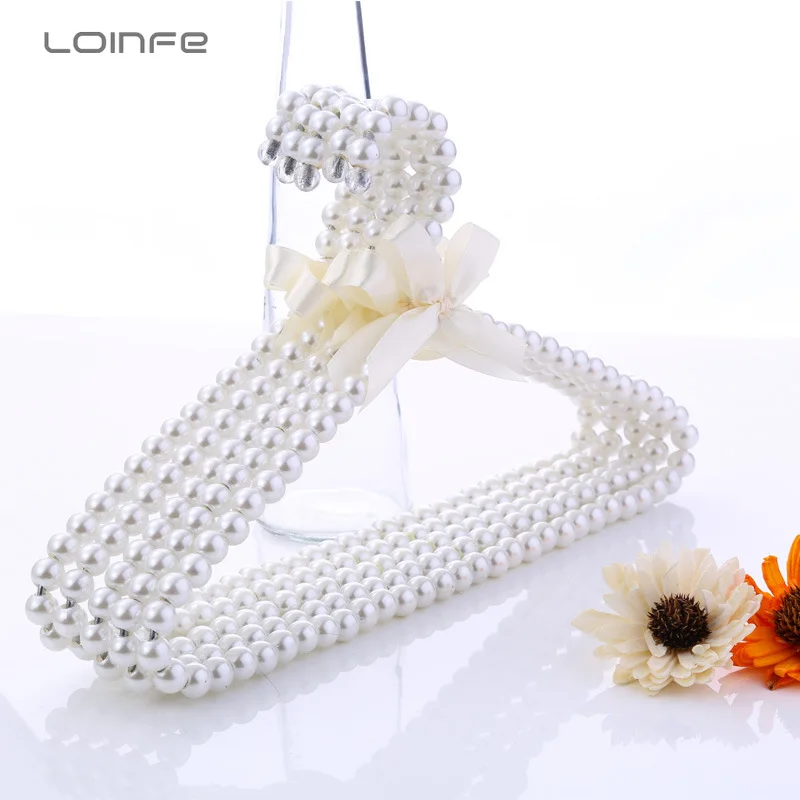 

Luxury Pearl Clothes Hanger with Bowknot for Kids Wardrobe Closet Organizer Portable Mini Clothing Hangers Baby Clothing Rack