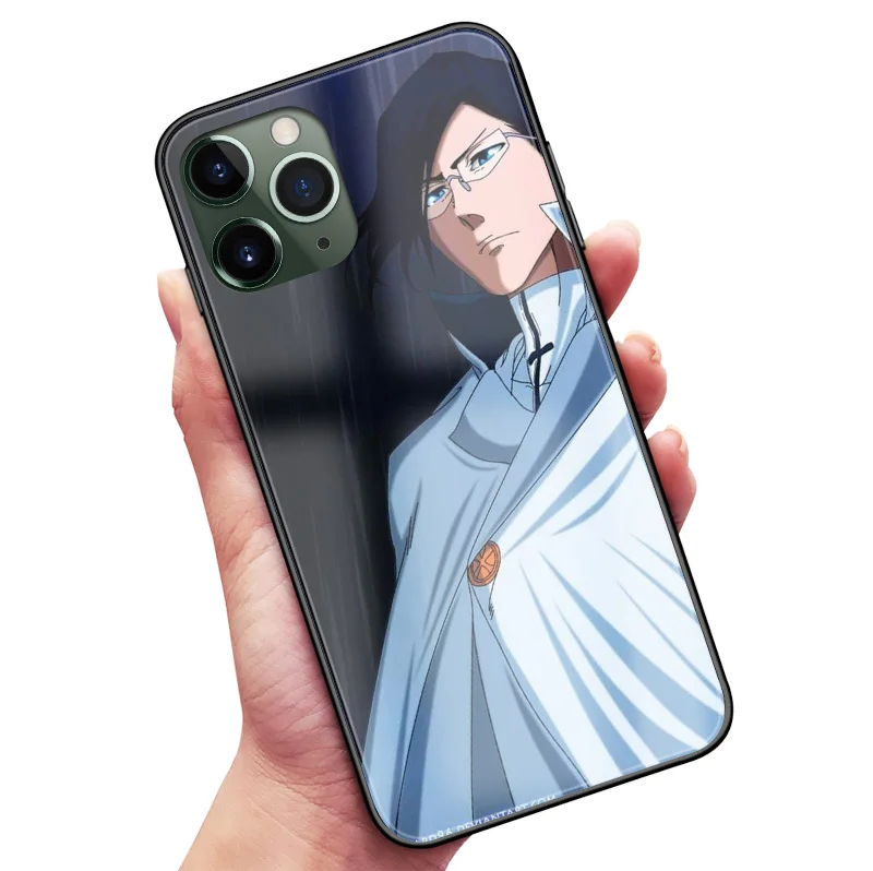 Uryu Ishida Отбеливающее аниме закаленное стекло Мягкий силиконовый чехол для