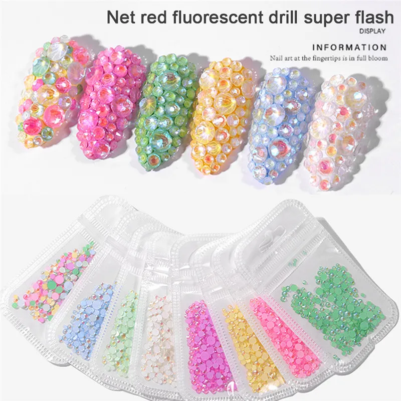 1 упаковка Разноцветные кристаллы для дизайна ногтей | Красота и здоровье