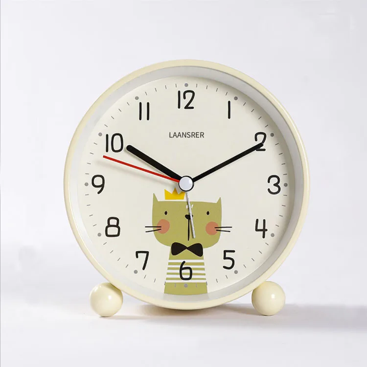 

LAANSRER Desk clocks Creative Alarm Clock Silent Luminous Clock Bedside Fashion Modern Minimalist Metal Small Clock Random color