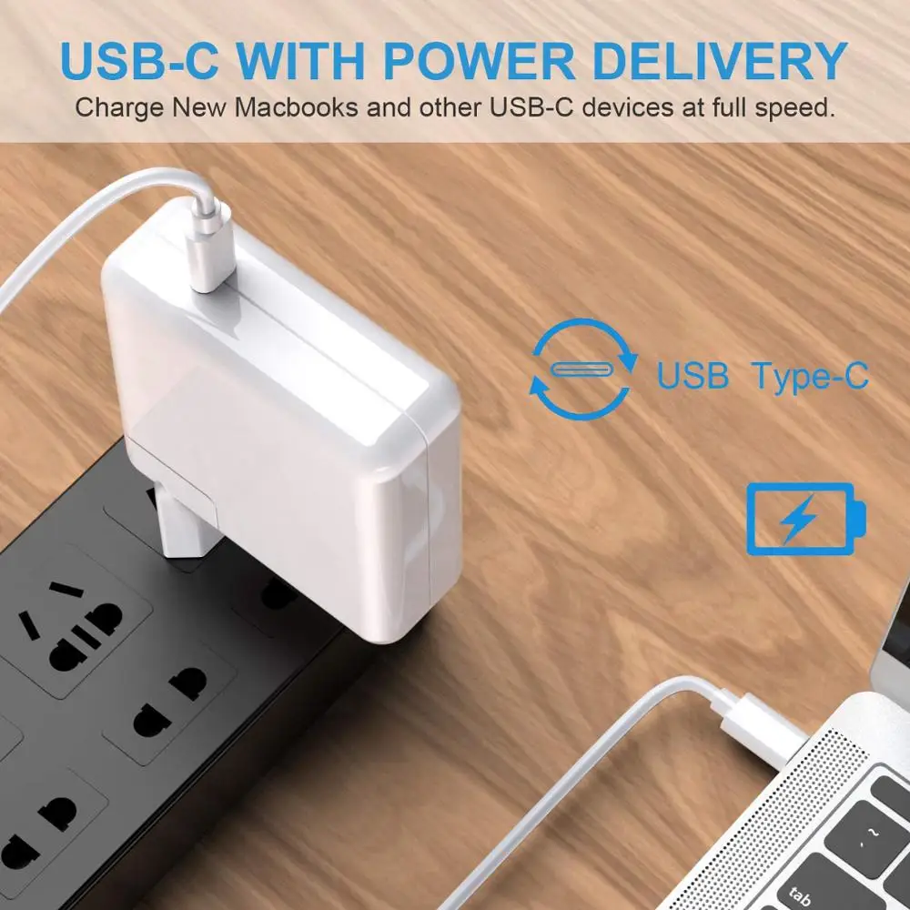 Сменное зарядное устройство 61 Вт 65 для MacBook Pro Внешнее 12 дюймов 13 дюймов|Адаптеры