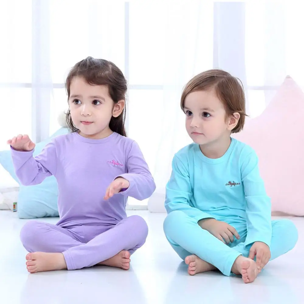 Осенне-зимний хлопковый комплект нижнего белья для мальчиков и девочек новые