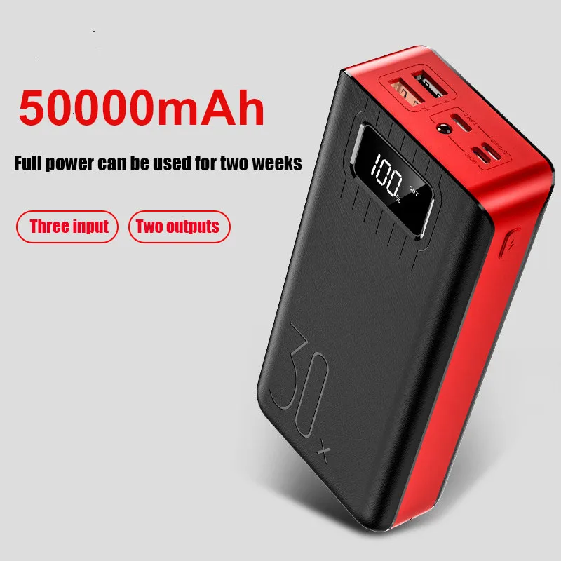 Внешний аккумулятор 50000 мАч с 2 USB портами 3 цвета на выбор|Зарядные устройства для