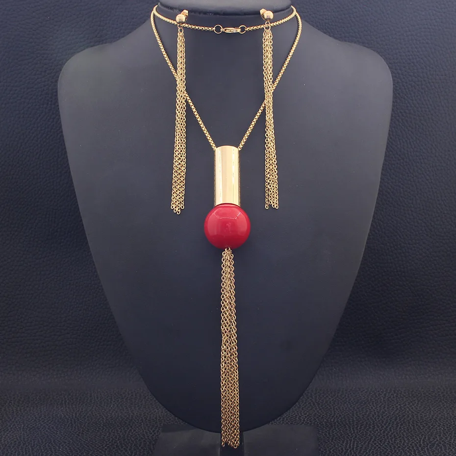 70 см длинные цепочки свитер ожерелье и серьги гвоздики Модные Ювелирные наборы