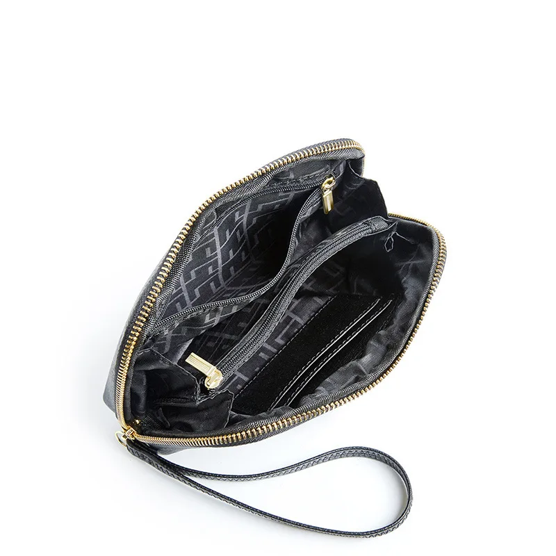 

2021 New Fashion Stitching First Layer Cowhide Clutch Fashion Elegant Women's Wallet Mobile Phone Bag