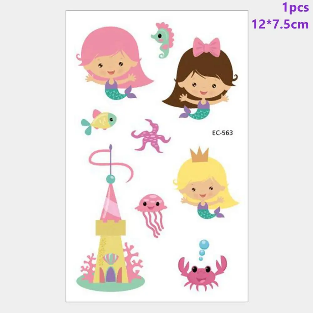 Mermaid Stickers 6 Taoup 1 шт. градиентный цвет блестки маленький брелок с хвостом русалки День Рождения Декор для девочек Дети Русалка тема украшения - Цвет: Mermaid Stickers 6