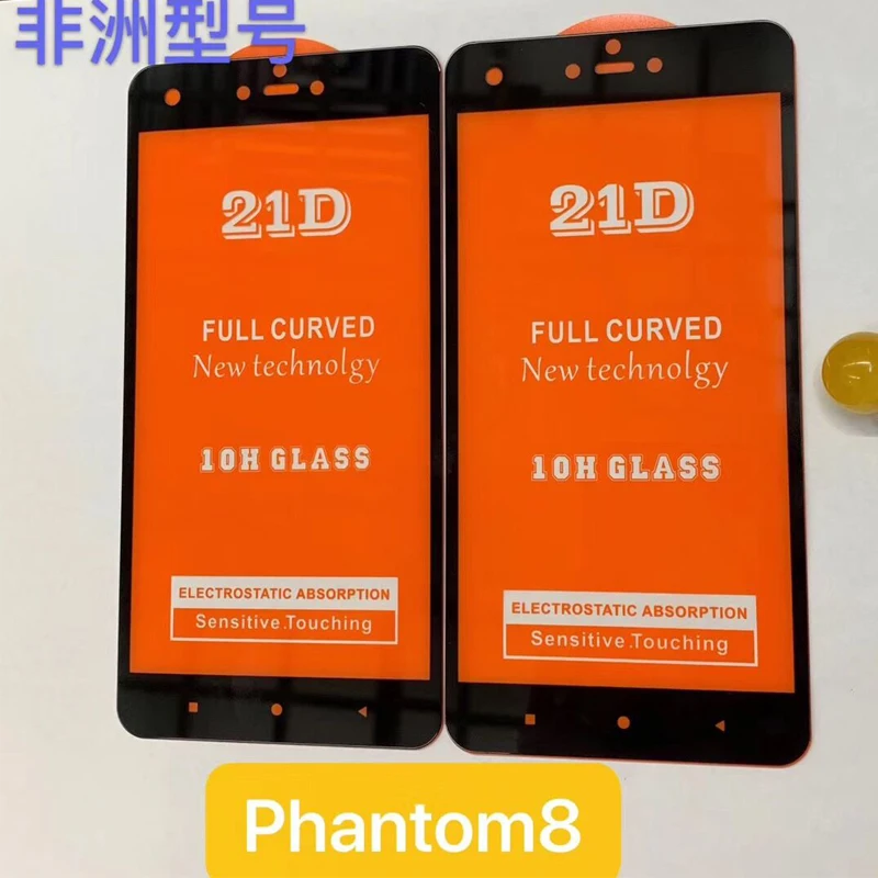 2 шт. 21D Полный Клей закаленное стекло для Tecno Phantom 8 9H Полное покрытие экрана