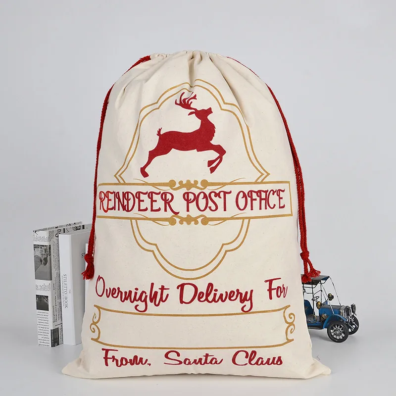 1 шт. рождественские подарочные сумки для конфет большой холщовый Рождественский