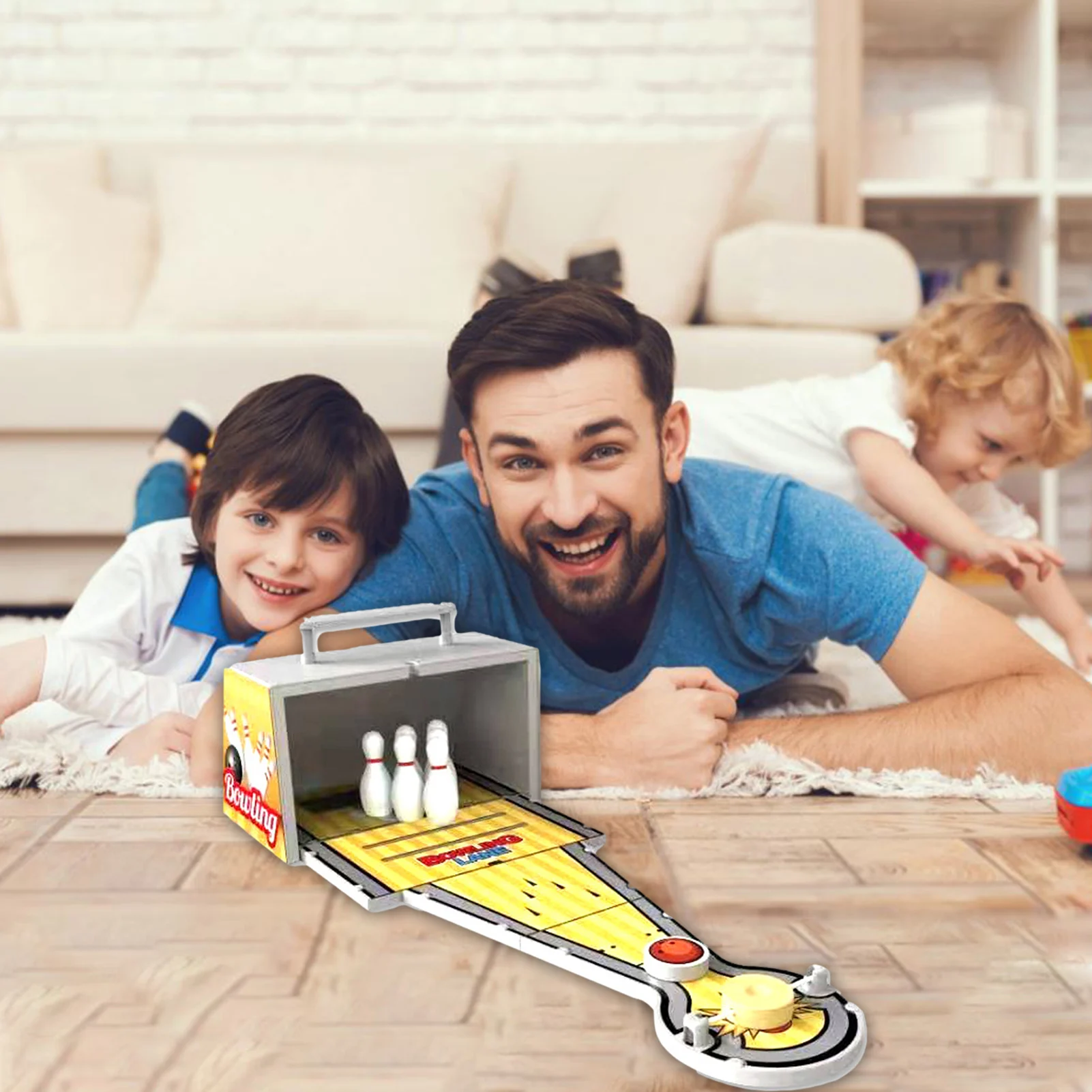 Игровой набор для боулинга деревянная мини-дорожка дома Интерактивная