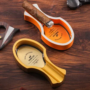 Пепельница для сигар, металлическая, из титанового сплава, портативная, аксессуары для сигар, гаджеты для курения, JF-045