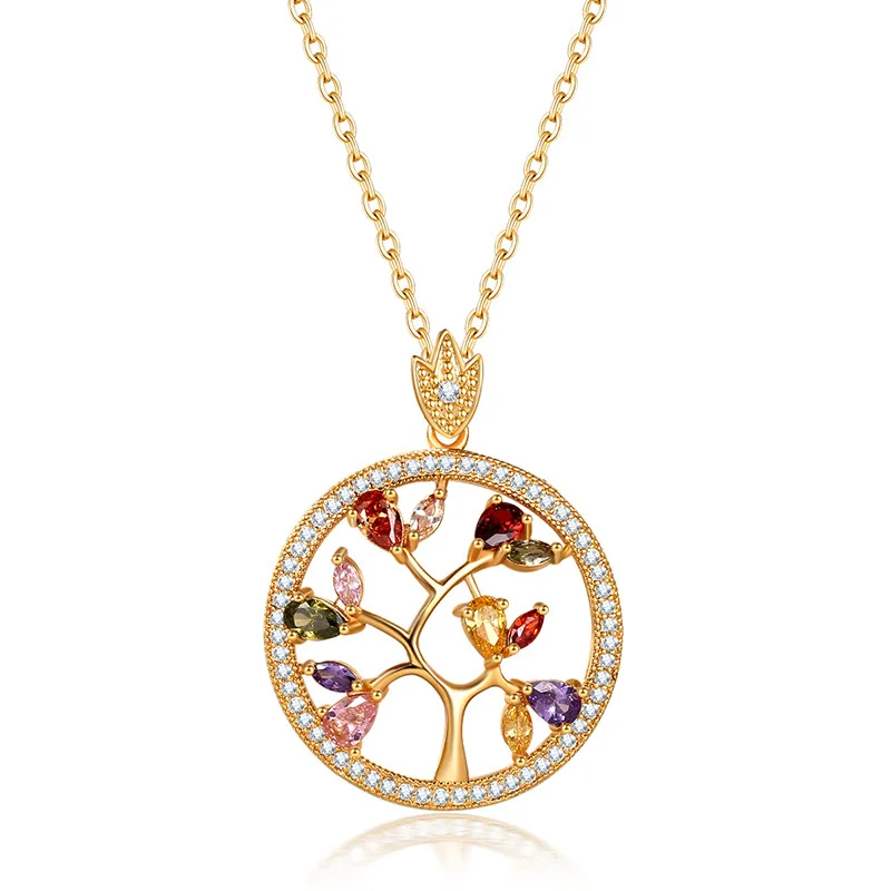 Медное микро инкрустированное циркониевое ожерелье с листьями лебедя из