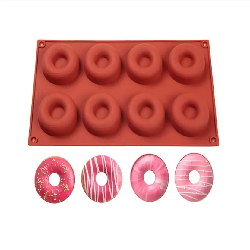 

Silicone 8 Donut Maker 3D DIY Baking Pastry Cookie Chocolate Mold Muffin Cake Mould Dessert Handmade kitchen Decorating Tools