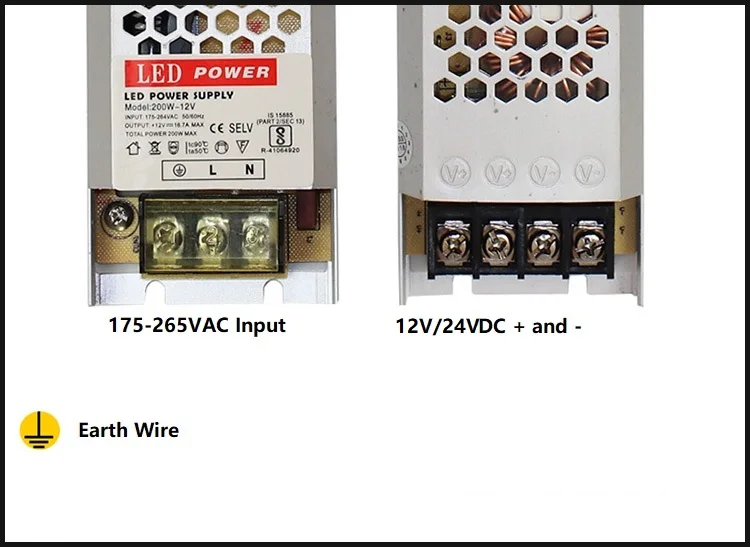 185-264v input24VDC Мощность, 60W до 400W светодиодные полосы, 24V ленты трансформаторы, реклама, светильник коробка 22 мм толщина светильник драйвер