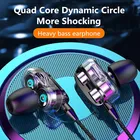 Наушники-вкладыши 3,5 мм, Спортивная Проводная гарнитура для iPhone, Samsung, Xiaomi, компьютерные стереонаушники с двойным приводом, спортивные наушники-вкладыши с микрофоном