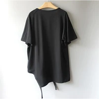 mens short sleeve t shirt summer new dark round collar irregular asymmetric design fashion mens quality clothing