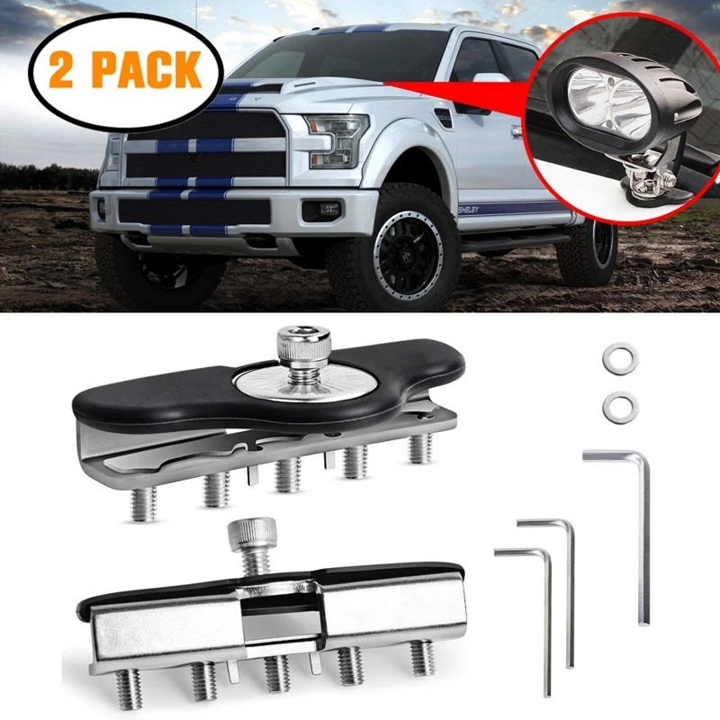 

Stainless Steel Car LED Light Bar Mounting Bracket Offroad Work Light Strip Bracket SUV Engine Hood Lamp Bracket