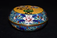 4chinese folk collection old bronze cloisonne gilt filigree plum bossom foundation box jewelry box office ornaments town house