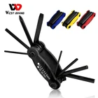 Мультитул WEST BIKING, набор инструментов для ремонта велосипеда, цепь, шестигранный спицевой ключ, отвертка, 10 в 1