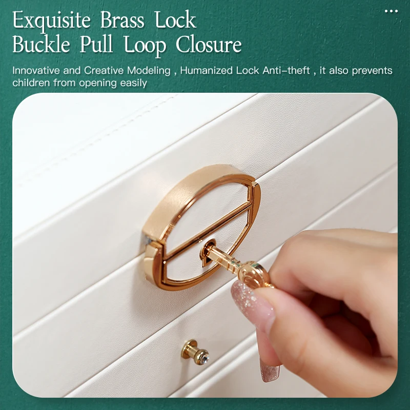 Casegrace Large Jewelry Storage Box Desktop Drawers Organizer for Makeup Earrings Cosmetic Jewelry Display Packaging Gift Case