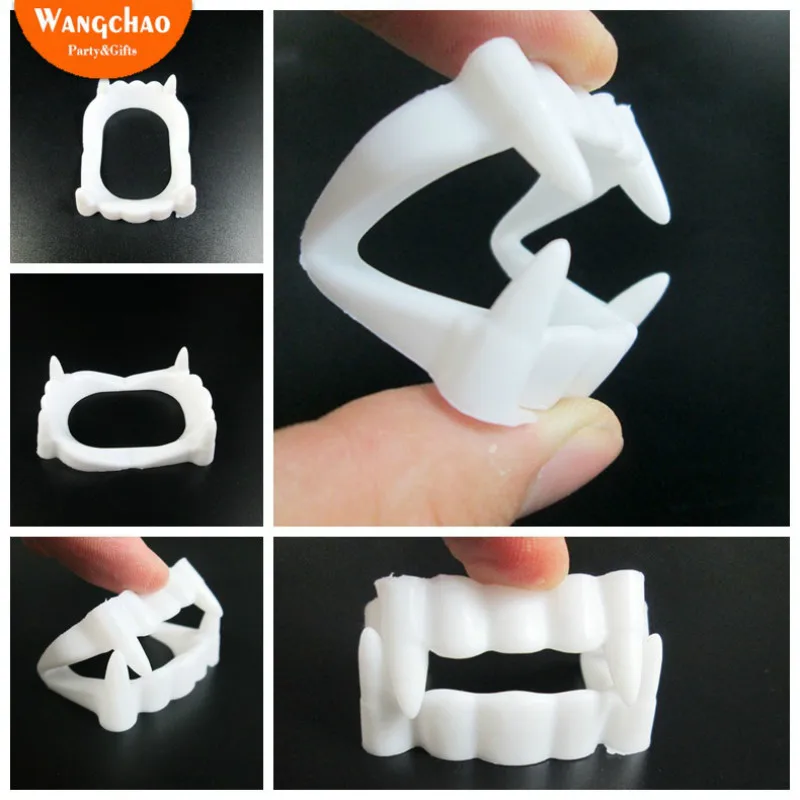 

10pcs Halloween Fake Vampire Teeth Party Decoration for Kids Plastic False Vampire Teeth Costume Halloween Theme Toy Supplies