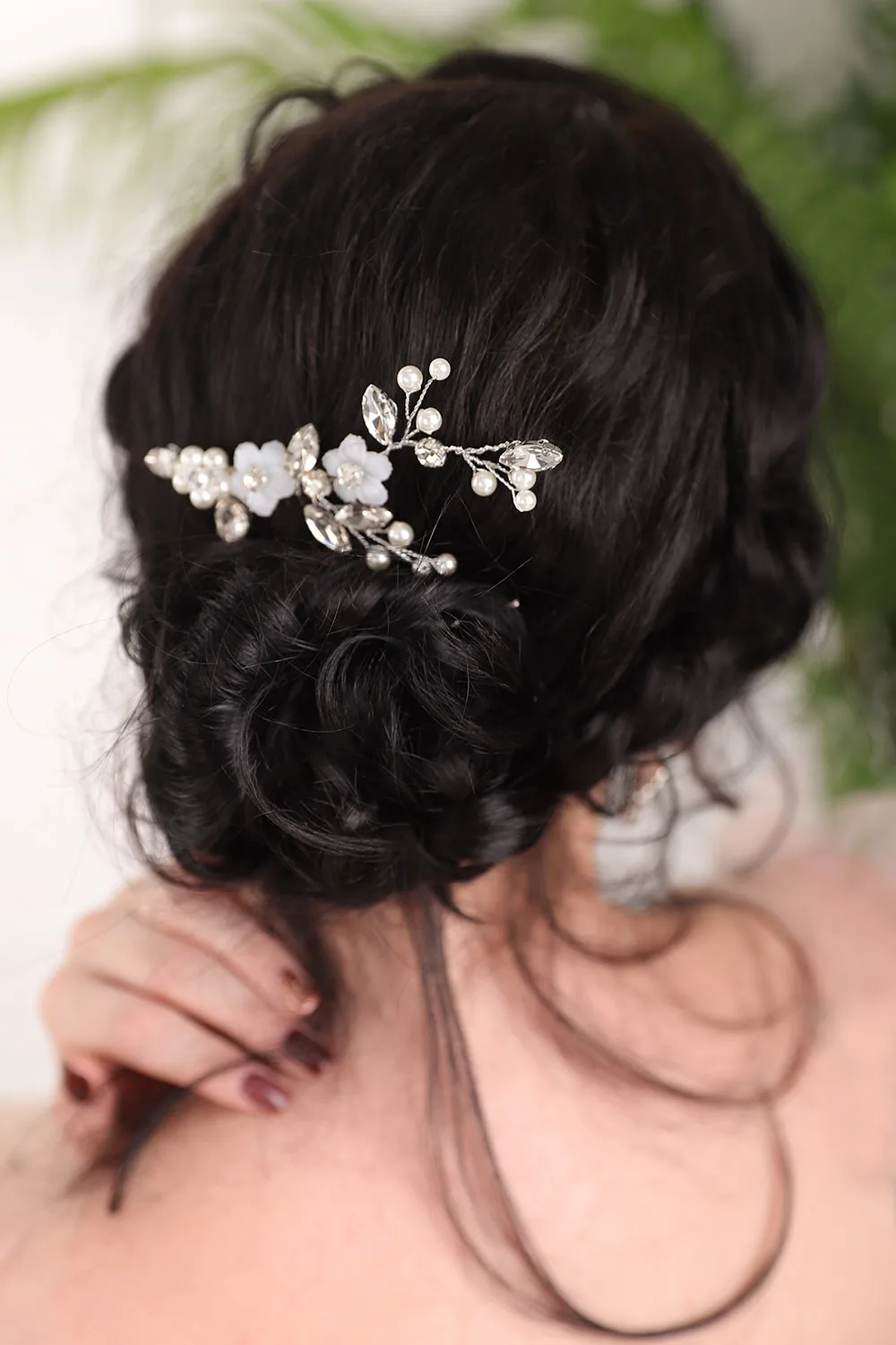 Новое поступление 2020 серебряные блестящие стразы подружки невесты с цветком и