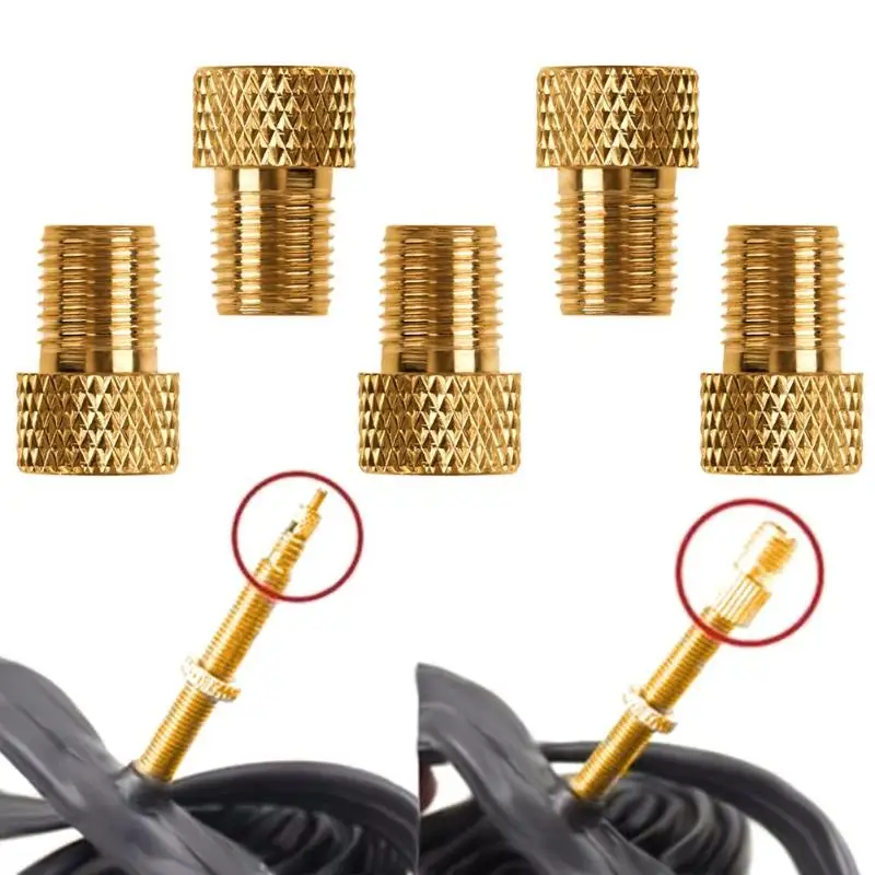 

4/5pcs Bicycle Pump Valve Adapter Convert Tire Presta To Schrader Copper Bike Air Valve Adaptor Wheels Nozzle Tube Cycling Tool