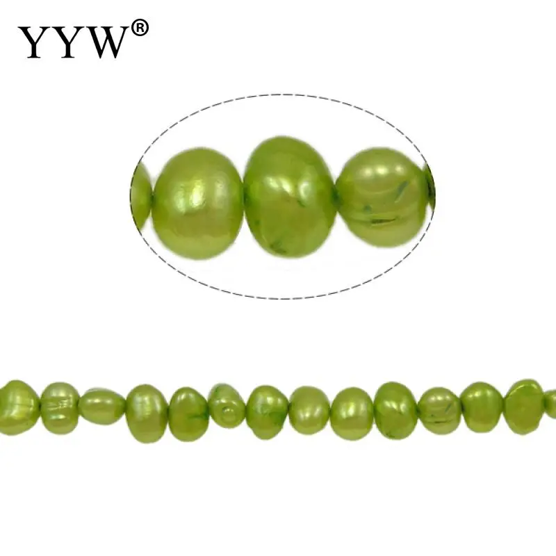 

Green 6-7mm Cultured Baroque Freshwater Pearl Beads 0.8mm Hole 14.5inch/Strand for DIY Bracelet Necklace Jewelry Making