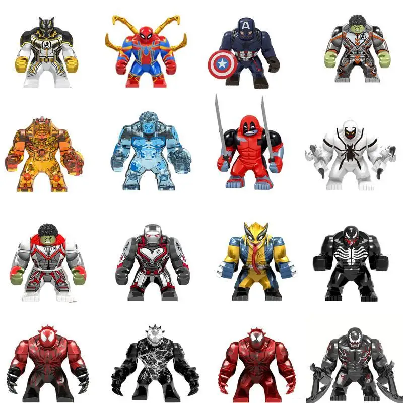 New Big Decool Thanos Large Anti Venom Riot Carnage Green Lantern Hulk Buster Goblin Thing Building Block Figures Toy For Kids
