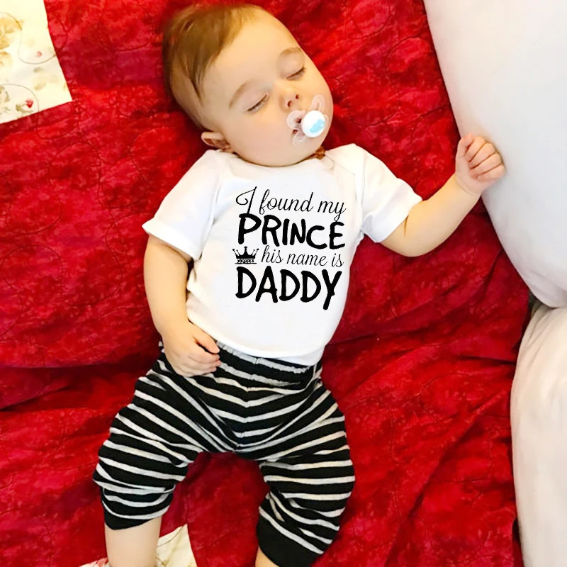 

Funny I Found My Prince His Name Is Daddy Print Newborn Body Cute Rompers Baby Girl Clothes Baby Girl Jumpsuit