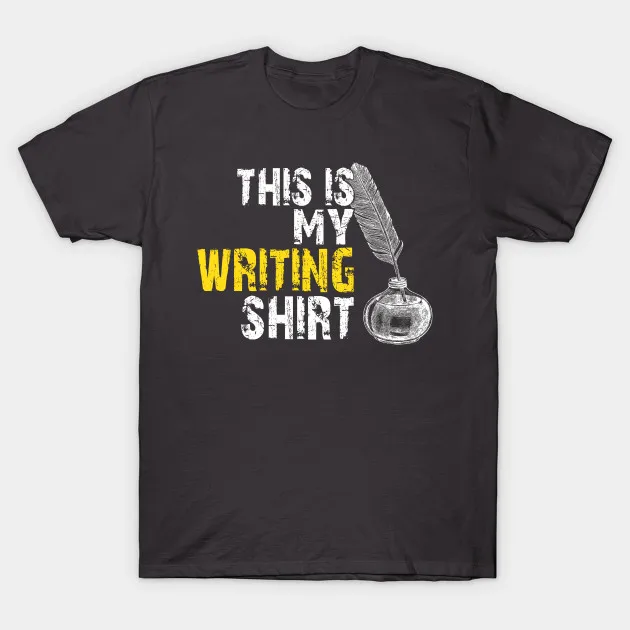 Мужская футболка This is My Writing Shirt книга издана писатель Состаренный ретро перо