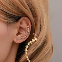 fashion earrings temperament five pointed star retro metal earrings earrings personalized single star ear clip