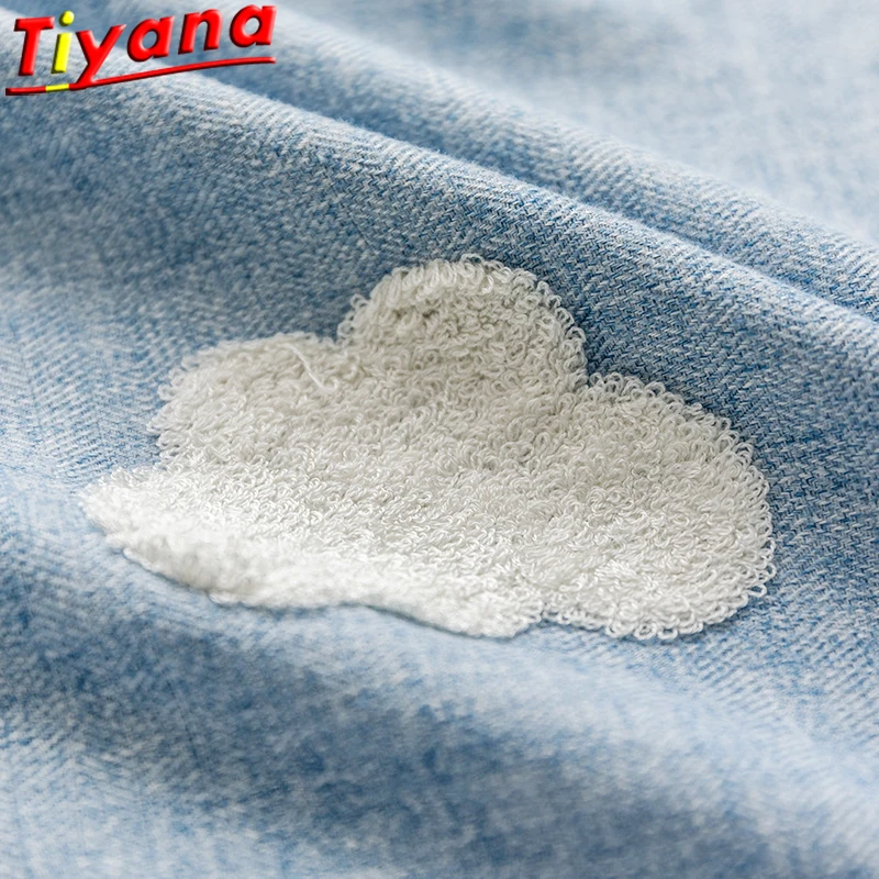 Детские милые шторы с мультяшными облаками для гостиной синие полузатемненные