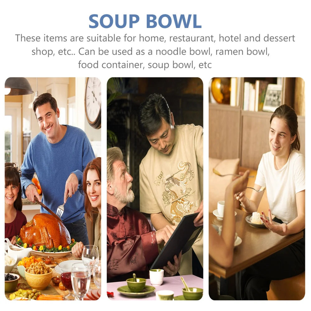

Durable Melamine Noodle Soup Ramen Bowl for Home Restaurant Hotel (Black)