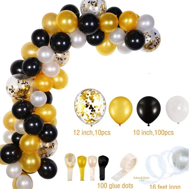 112pcs 100 шт./компл. розового цвета белого золота шары арки гирлянды Baby Shower девичник День рождения фон хром балон отделка Globos - Цвет: 112pcs