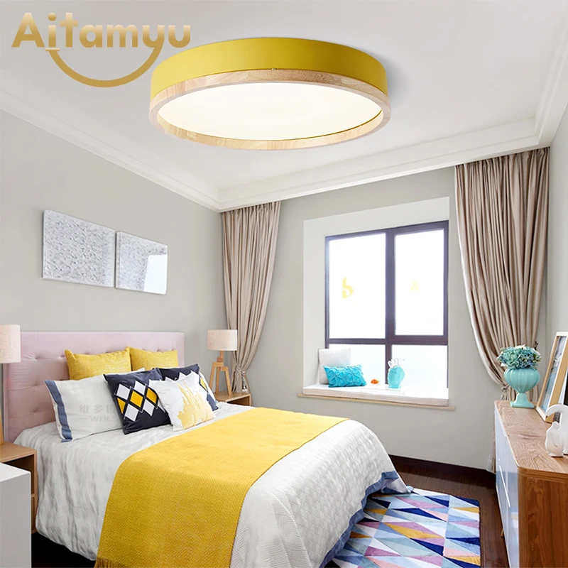 Светодиодный потолочный светильник в скандинавском стиле круглая потолочная