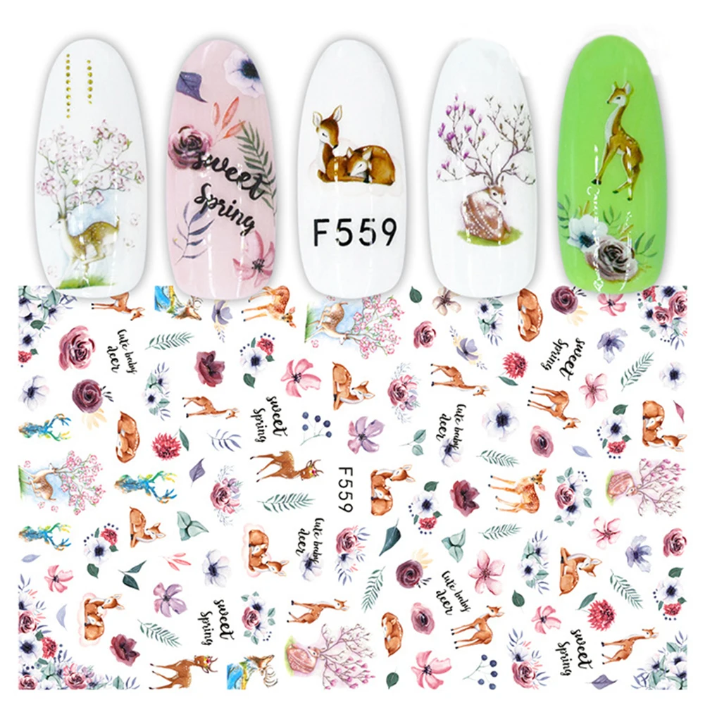 Супер тонкий 3D английские буквы животное фруктовый Лист наклейки для ногтей