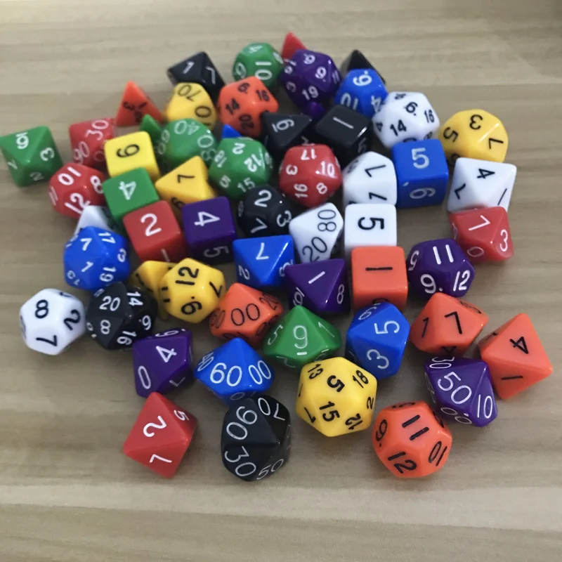 7 шт./лот Набор кубиков RPG оптом высококачественные многогранные кубики D4 D6 D8 D10 D12