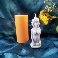 greek mythology ancient character medusa snake and beauty young lady sitting on snake candle mold silicone clay resin mould