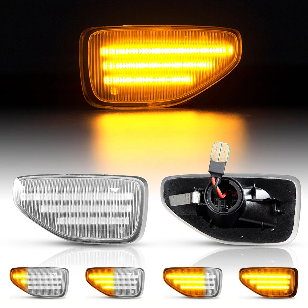 

2 шт. светодиодный динамический боковой габаритный фонарь со стрелкой, указатель поворота, мигающие лампы для Dacia Logan 2 Sandero 2 Duster 2 Renault Stepway