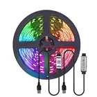 USB RGB Светодиодная лента с 3 кнопками управления, гибкая лампа 5050, 5 В, с регулируемой яркостью, праздничное украшение, ТВ-фон, Luces String