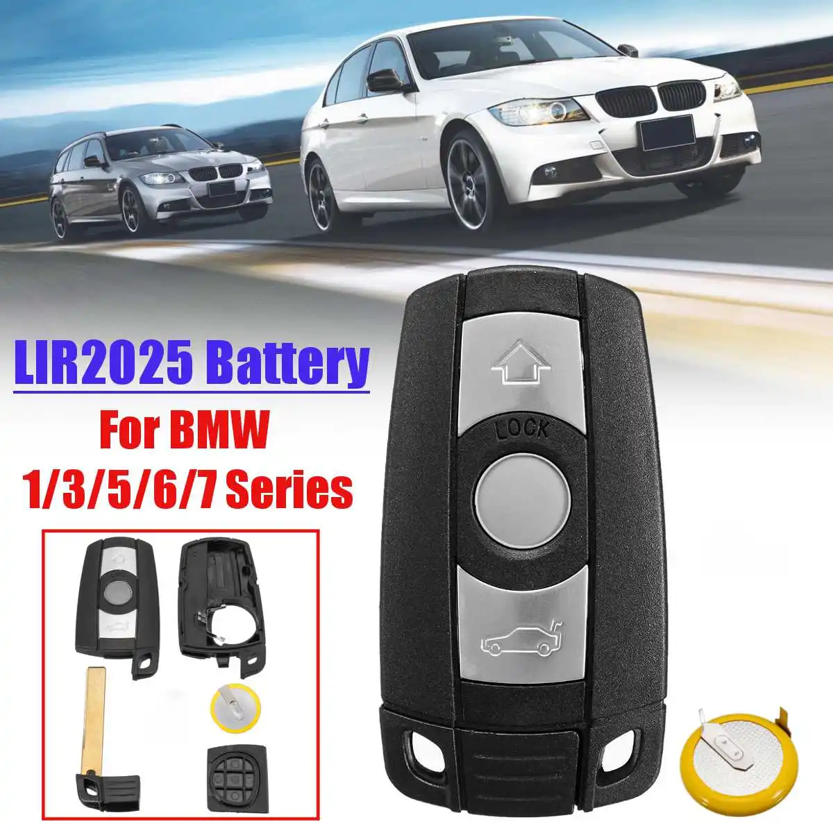 Чехол для автомобильных ключей 3 кнопки BMW 1/3/5/6/7 серии E90 E92 E93 E60 E61 X1 X5 X6 | Автомобили