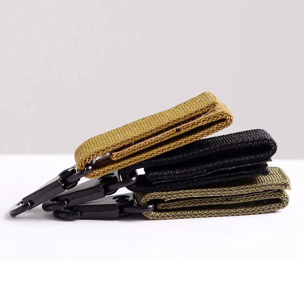 

3x Practical Outdoor Nylon Webbing Buckle Waist Belt Key Ring Multifunctional Carabiner