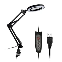 kkmoon lighting led 5x magnifying glass desk lamp magnifier led light reading lamp with three dimming modes usb power supply