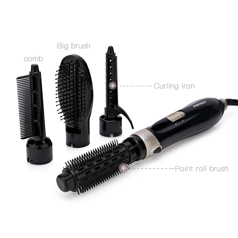 Secador de Cabelo Estilo de Cabelo Modelador de Cabelo 4 em 1 Escova Pritech Ferramentas Profissional Multifuncional Curling Iron Electr