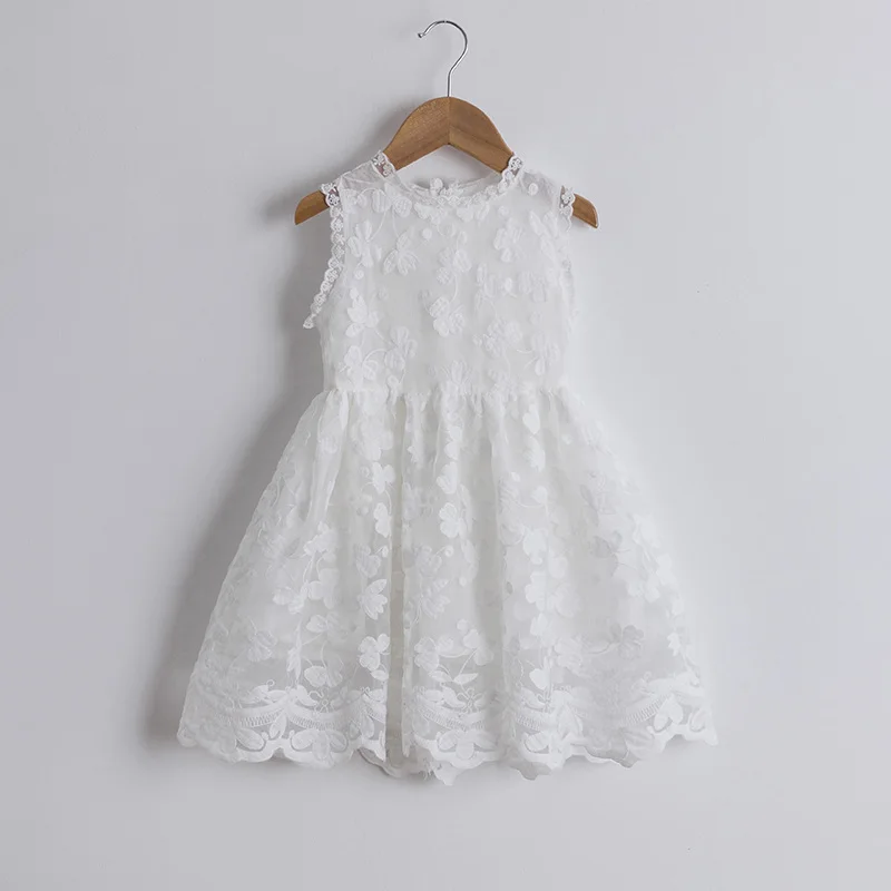 White 3 Коллекция года, летние праздничные платья для девочек, кружевное свадебное платье с цветочным рисунком праздничные Детские платья для маленьких девочек, платье принцессы с цветочным рисунком для девочек возрастом от 3 до 8 лет - Цвет: White 3