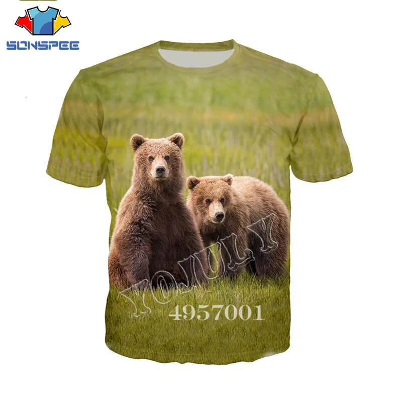 

SONSPEE 2021 Summer Men Casual Tee Top Pullover Animal Polar Bear 3D Print Harajuku T-shirt Novelty Streetwear Fashion T Shirt