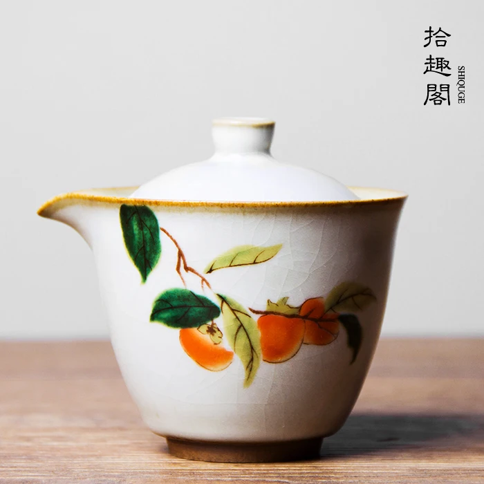 

★set hand grasp pot tureen archaize kung fu tea set manually open the slice your porcelain teapot tea portable device
